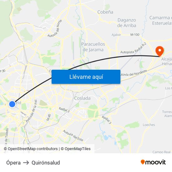 Ópera to Quirónsalud map