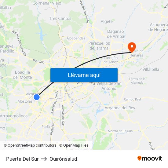 Puerta Del Sur to Quirónsalud map
