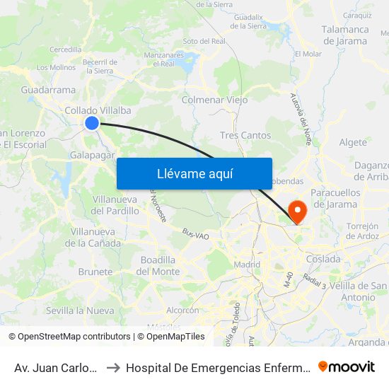 Av. Juan Carlos I - Zoco to Hospital De Emergencias Enfermera Isabel Zendal map