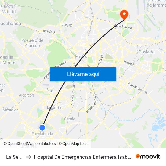 La Serna to Hospital De Emergencias Enfermera Isabel Zendal map