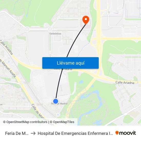 Feria De Madrid to Hospital De Emergencias Enfermera Isabel Zendal map