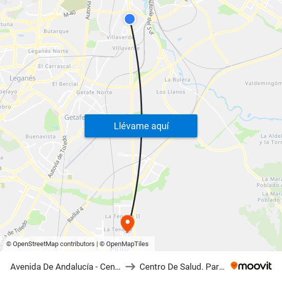Avenida De Andalucía - Centro Comercial to Centro De Salud. Parque Europa map