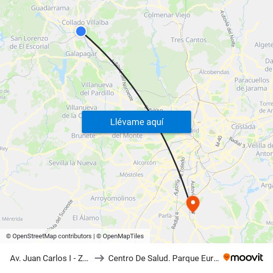 Av. Juan Carlos I - Zoco to Centro De Salud. Parque Europa map