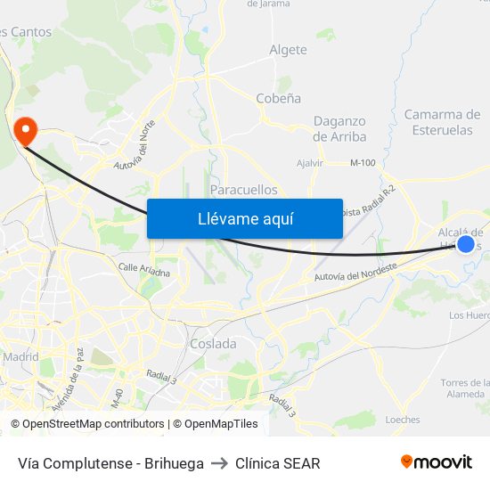 Vía Complutense - Brihuega to Clínica SEAR map