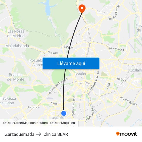 Zarzaquemada to Clínica SEAR map