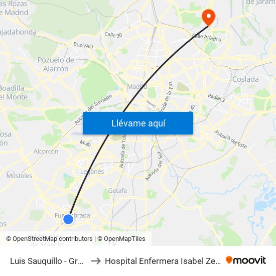 Luis Sauquillo - Grecia to Hospital Enfermera Isabel Zendal map