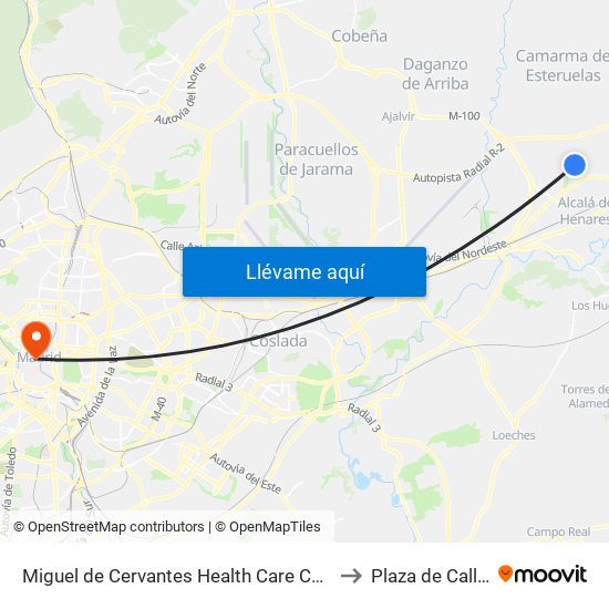 Miguel de Cervantes Health Care Centre to Plaza de Callao map