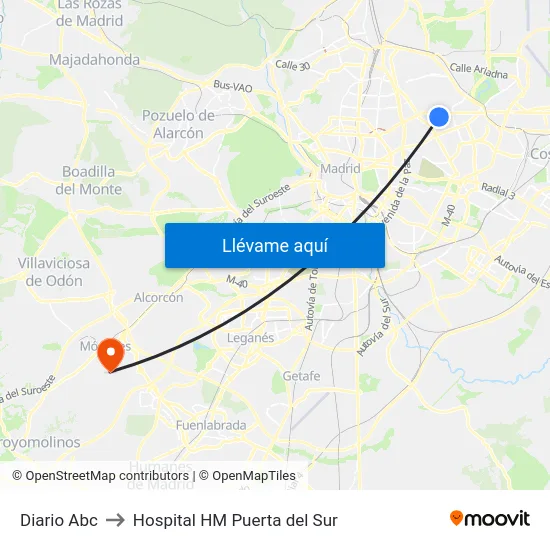 Diario Abc to Hospital HM Puerta del Sur map