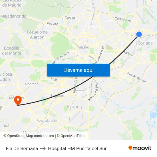Fin De Semana to Hospital HM Puerta del Sur map