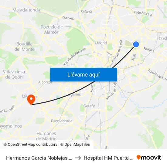 Hermanos García Noblejas - Alsacia to Hospital HM Puerta del Sur map