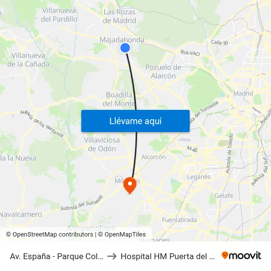 Av. España - Parque Colón to Hospital HM Puerta del Sur map