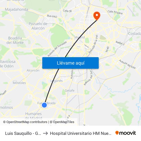Luis Sauquillo - Grecia to Hospital Universitario HM Nuevo Belén map