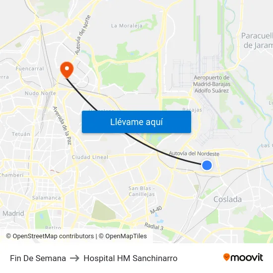 Fin De Semana to Hospital HM Sanchinarro map