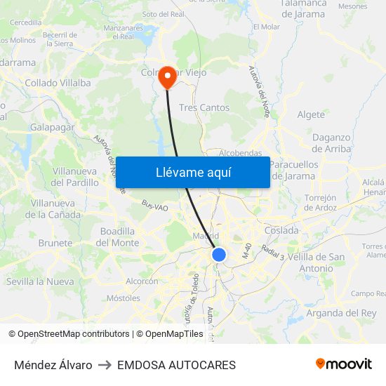 Méndez Álvaro to EMDOSA AUTOCARES map