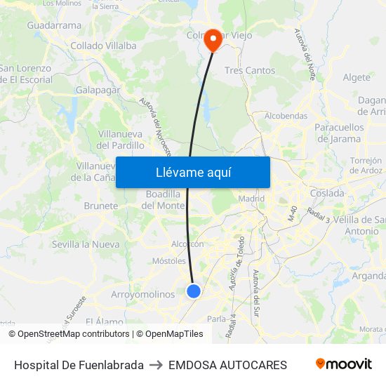Hospital De Fuenlabrada to EMDOSA AUTOCARES map