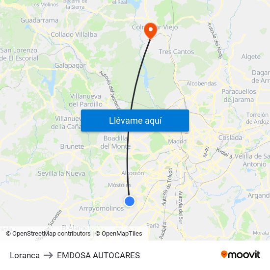 Loranca to EMDOSA AUTOCARES map
