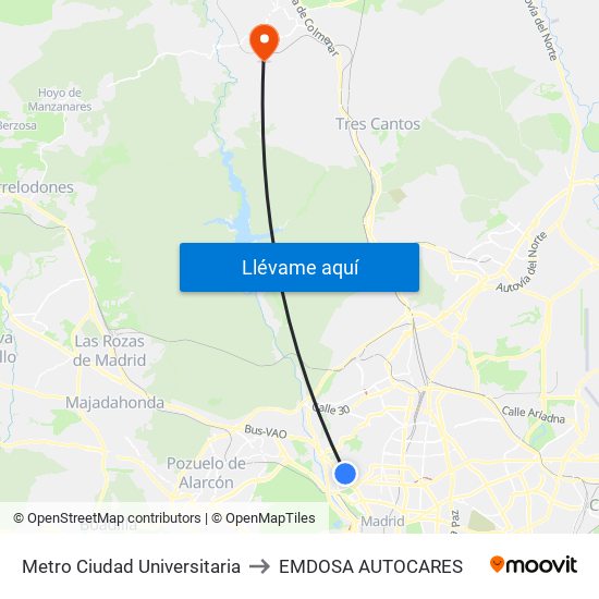 Metro Ciudad Universitaria to EMDOSA AUTOCARES map