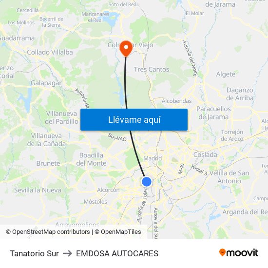 Tanatorio Sur to EMDOSA AUTOCARES map