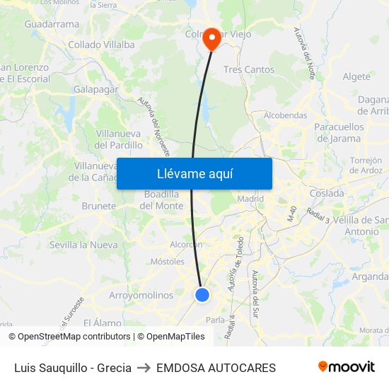 Luis Sauquillo - Grecia to EMDOSA AUTOCARES map