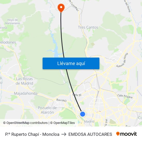 P.º Ruperto Chapí - Moncloa to EMDOSA AUTOCARES map