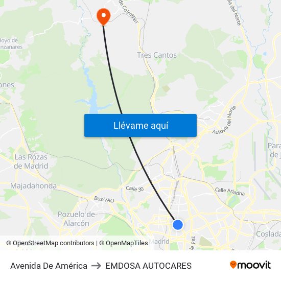 Avenida De América to EMDOSA AUTOCARES map