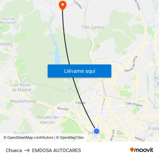 Chueca to EMDOSA AUTOCARES map