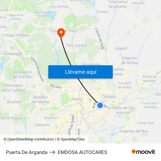 Puerta De Arganda to EMDOSA AUTOCARES map