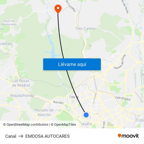 Canal to EMDOSA AUTOCARES map