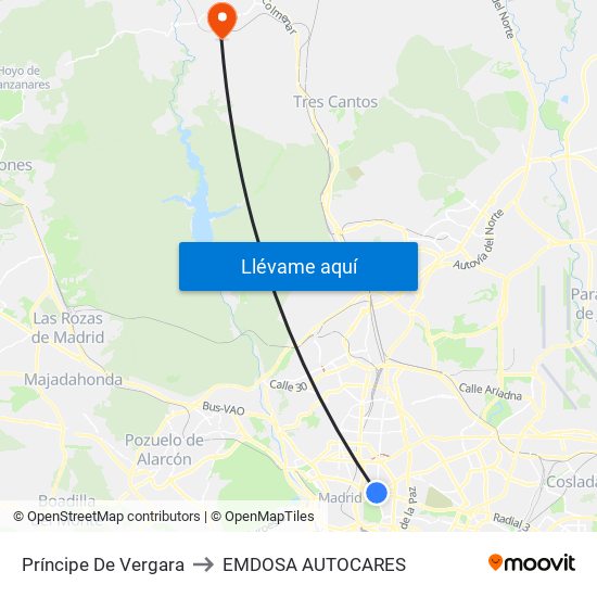 Príncipe De Vergara to EMDOSA AUTOCARES map