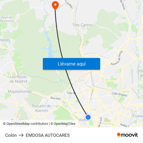 Colón to EMDOSA AUTOCARES map
