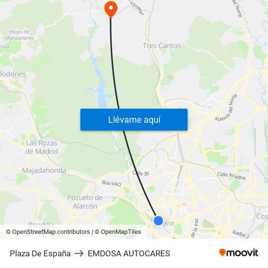 Plaza De España to EMDOSA AUTOCARES map