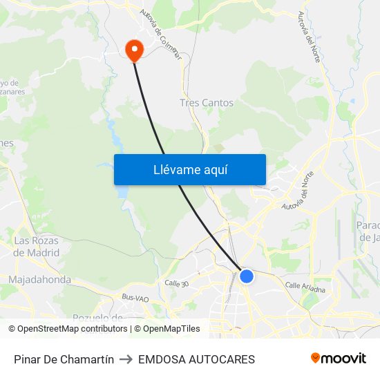 Pinar De Chamartín to EMDOSA AUTOCARES map