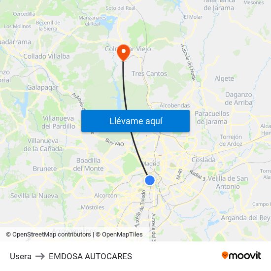 Usera to EMDOSA AUTOCARES map
