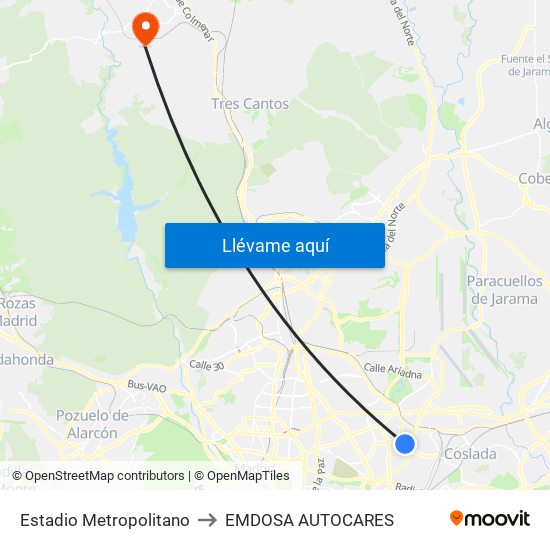 Estadio Metropolitano to EMDOSA AUTOCARES map