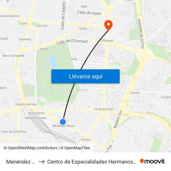 Menéndez Pelayo to Centro de Especialidades Hermanos García Noblejas map