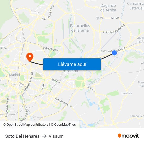 Soto Del Henares to Vissum map