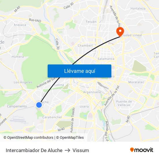 Intercambiador De Aluche to Vissum map