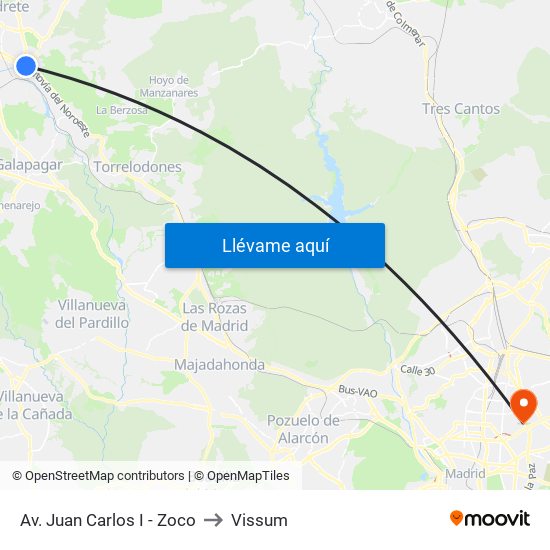 Av. Juan Carlos I - Zoco to Vissum map