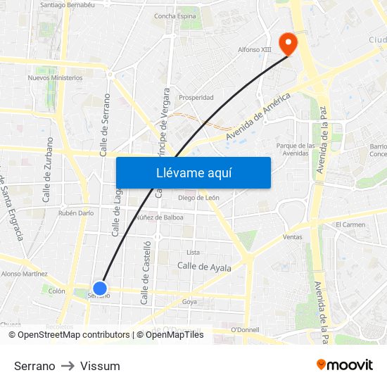 Serrano to Vissum map