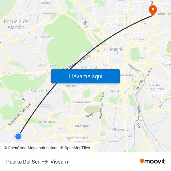 Puerta Del Sur to Vissum map