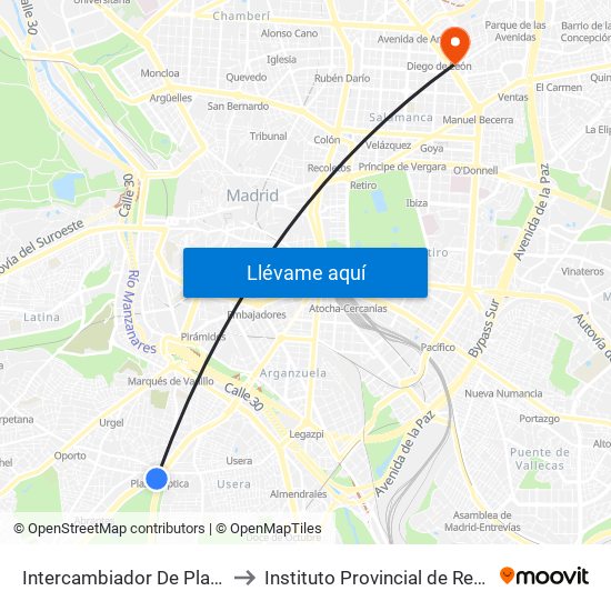 Intercambiador De Plaza Elíptica to Instituto Provincial de Rehabilitación map