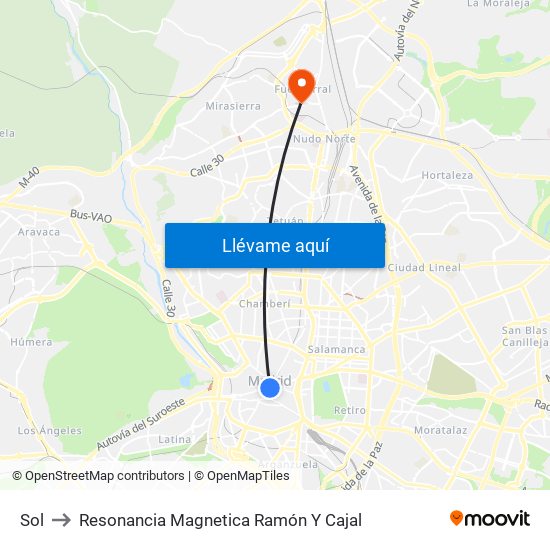 Sol to Resonancia Magnetica Ramón Y Cajal map