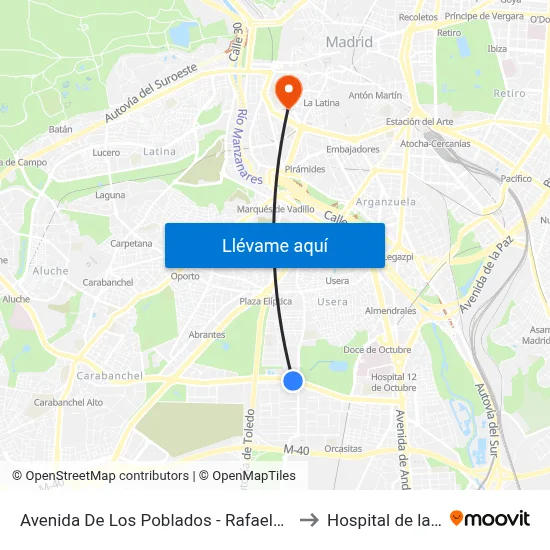 Avenida De Los Poblados - Rafaela Ybarra to Hospital de la Vot map