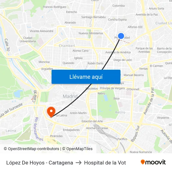 López De Hoyos - Cartagena to Hospital de la Vot map