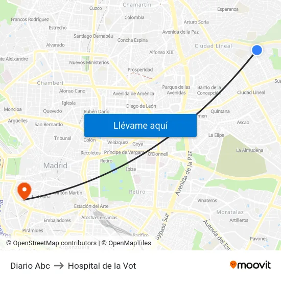 Diario Abc to Hospital de la Vot map