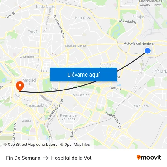 Fin De Semana to Hospital de la Vot map
