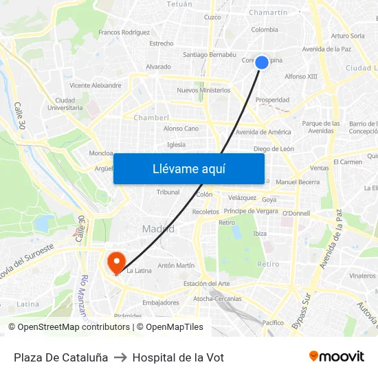 Plaza De Cataluña to Hospital de la Vot map