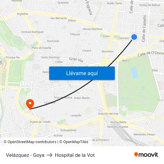 Velázquez - Goya to Hospital de la Vot map