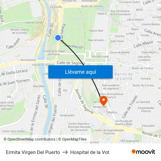 Ermita Virgen Del Puerto to Hospital de la Vot map