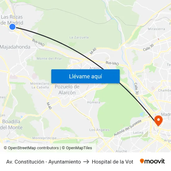 Av. Constitución - Ayuntamiento to Hospital de la Vot map